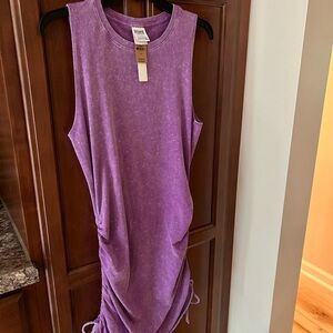 Victoria Secret Pink T shirt dress with side ruching. NWT